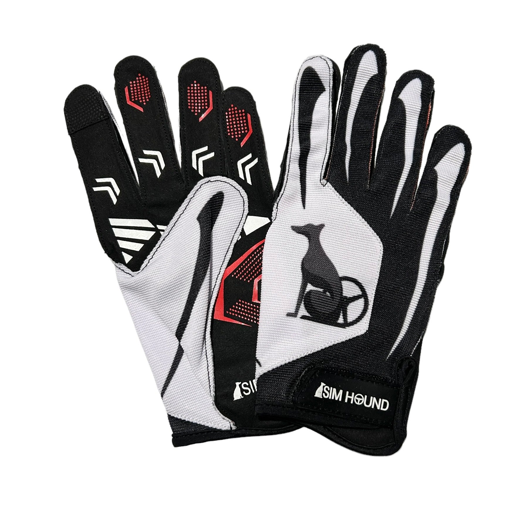 Sim Hound Gloves - External Stitching - Black & White